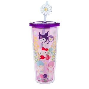 Sanrio Hello Kitty/ Kuromi/Little Twin Stars/Plastic Cold Cup W/ Lid and Topper